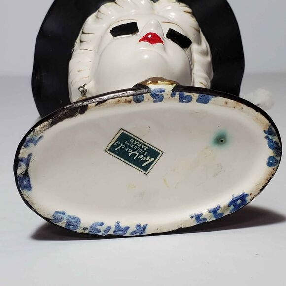 Lee Wards Lady Head Vase Glamour Girl Black 4.25" Vintage - Picture 8 of 10